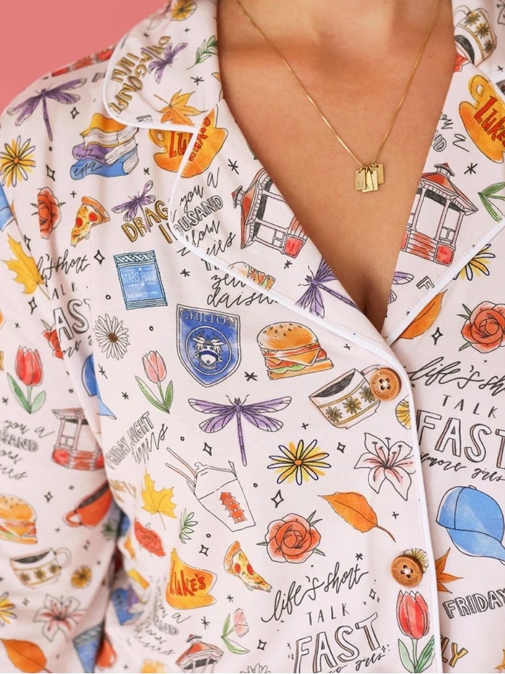 Gilmore Girls x Posh Peanut NWT size XL Women’s Pajama Top Bamboo Lightweight - Picture 2 of 15